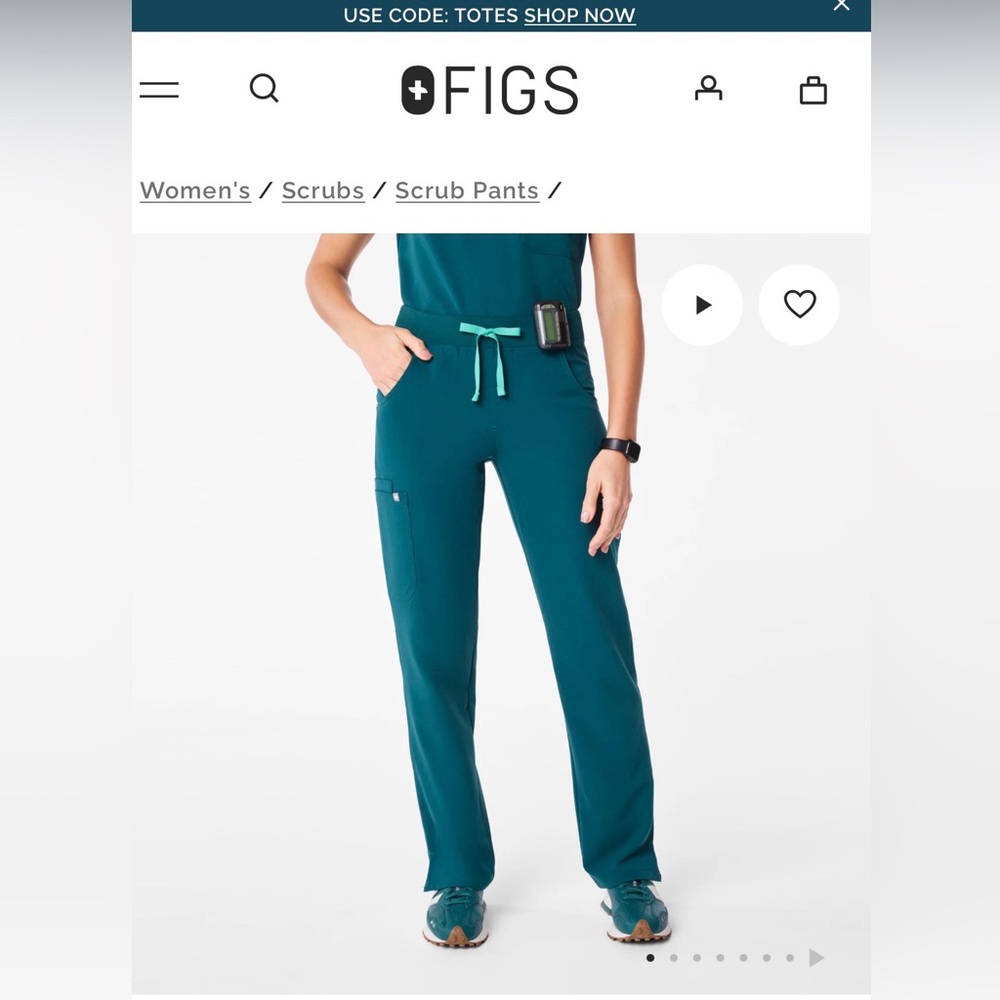 Figs Technical Collection Scrub Pants in Blue